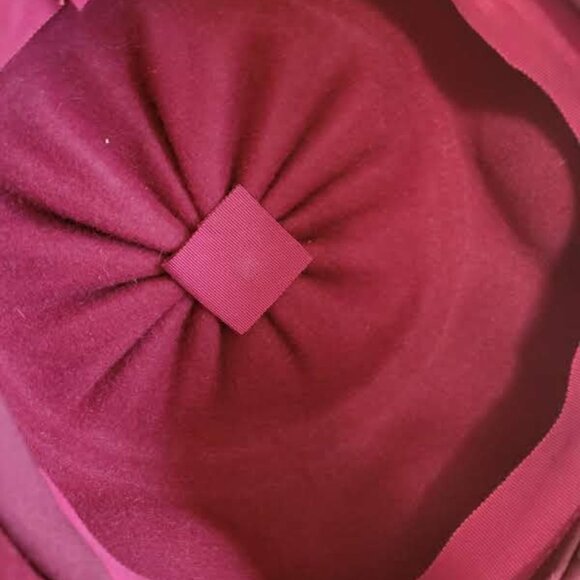 :Ladies Vintage Raspberry Red 1950's Felt Hat - Picture 5 of 5